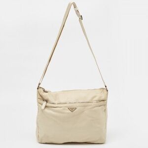 Prada Light Beige Nylon Messenger Bag